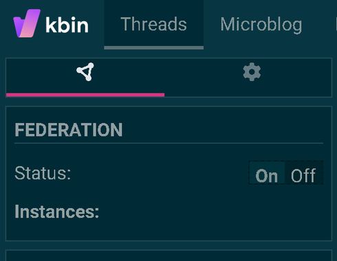 Federation status sidebar item on kbin