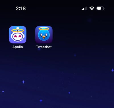 Updated Apollo icon on Home Screen showing a halo like Tweetbot