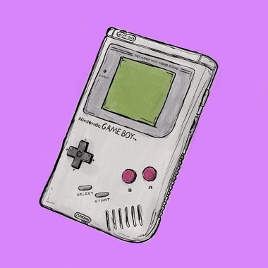 Sketch of a Game Boy handheld gaming console done in Procreate.
