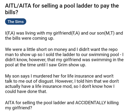 AITA for selling the pool ladder?