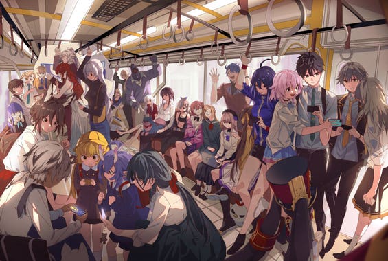 HSR characters inside the train