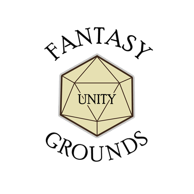 Fantasy Grounds Unity text on black background.