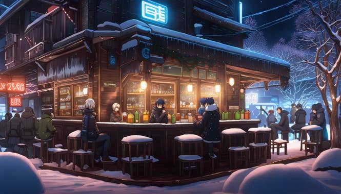 Winter Night Cafe