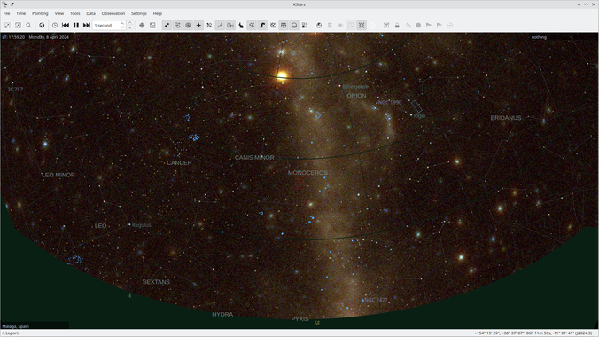 KStars in planetarium mode shows what you can see in the night sky from your location.