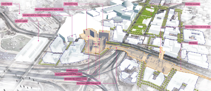 Architectural site plan of a transit hub