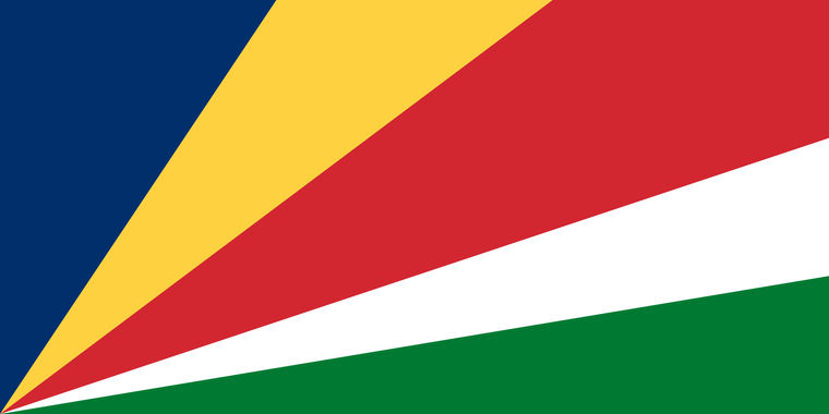 The current flag of the Seychelles.