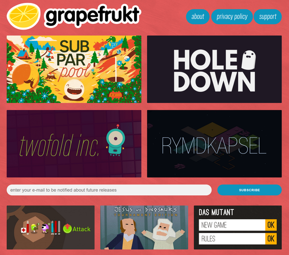 a screenshot of grapefrukt.com