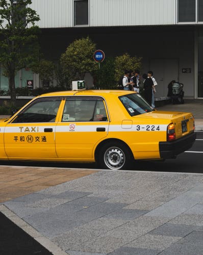 A yellow taxi.