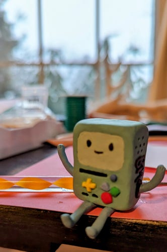 sculpey re-creation of BMO from Adventure Time