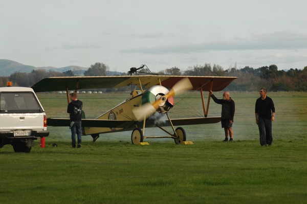 Nieuport 11 starts its engine
