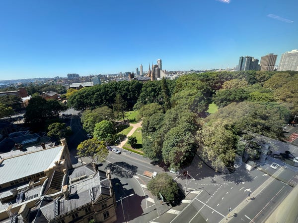 View of Sydney from the 11th story facing the st James park