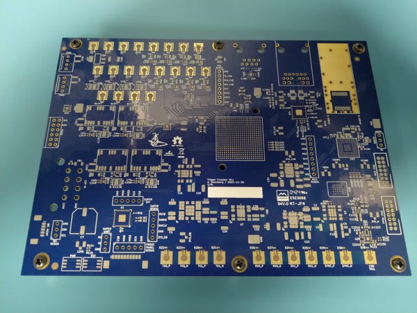 Board with a not-great solder paste print on it