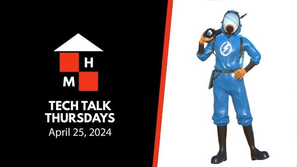 A split thumbnail featuring the Tech Talk Thursdays logo and date (April 25, 2024) on the left and a powerwasher operator on the right.