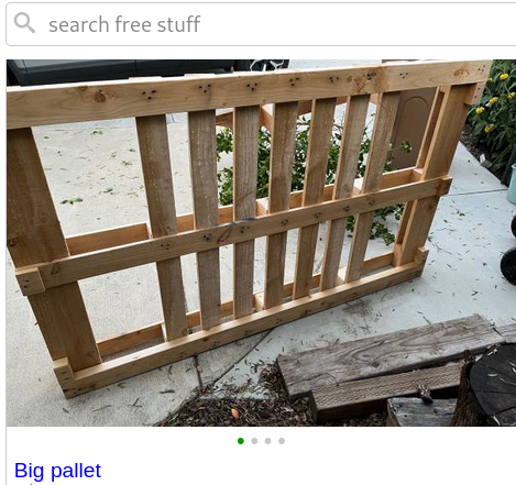 Big pallet listed for free on my local Craigslist
