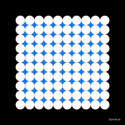 Exercício de preenchimento de uma grade com círculos