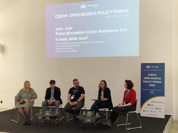 Panelists at Cyber Resilience Act panel - three women, two men.
