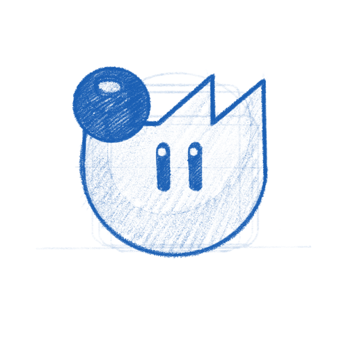 Wilber/GIMP app icon sketch.