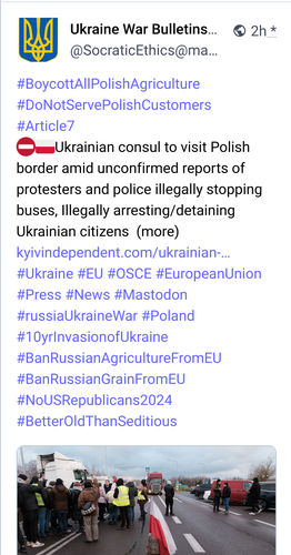 The anonymous SocraticEthics account calling for boycott of all Polish agriculture, not serving Polish customers and suspension of rights of Poland in the EU (article 7).