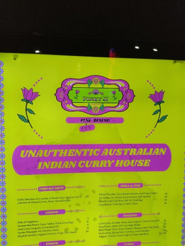 Unauthentic Australian Indian curry house