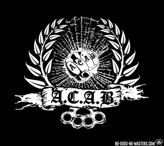 T-shirt design from No Gods No Masters Coop - A.C.A.B. All Cops Are Bastards