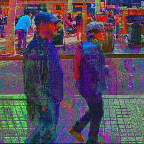 Barcelona databending glitch street photography, made with Audacity and the GNU Image Manipulation Program.