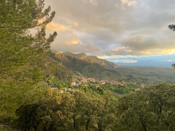 A mountain landscape of Cazorla range with the La Iruela town