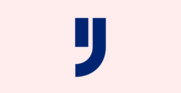 My personal logo with minimal letters I and J in the shape of a comma split in half.