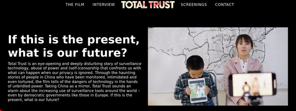 Bildschirmfoto der Internetseite zum Film "Total Trust"