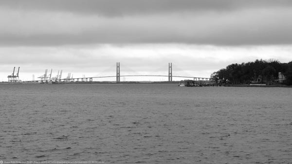 Dames Point Bridge from Reddie Point © 2024 by @TealJax@mastodon.social is licensed under CC BY-NC-SA 4.0
Jacksonville, Florida
