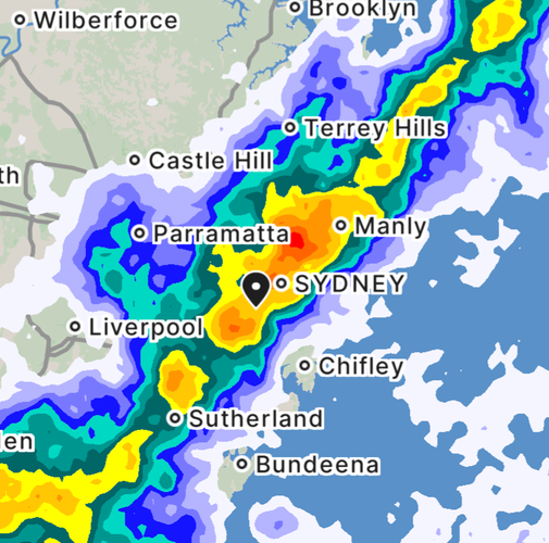 rain radar heavy over my place