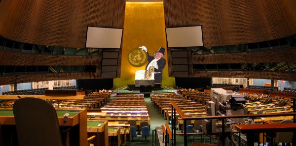 
Image:
ChrisErbach (modified)
https://commons.wikimedia.org/wiki/File:UnitedNations_GeneralAssemblyChamber.jpg

CC BY-SA 3.0
https://creativecommons.org/licenses/by-sa/3.0/deed.en


