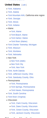 like 30 places in the US called york