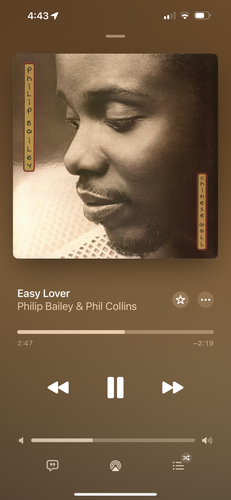 Screenshot of Apple Music playing Easy Lover