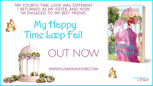 My Happy Time Loop Fail ad with the book cover and text saying the book is now out.