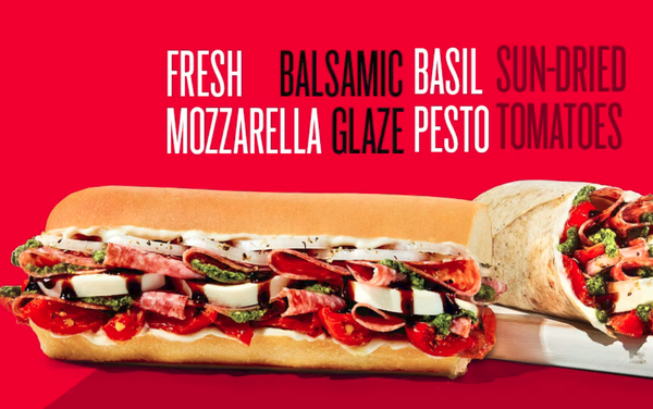 JJ's ad appearing to read "FRESH BALSAMIC
BASIL SUN-DRIED MOZZARELA
GLAZE PESTO TOMATOES"