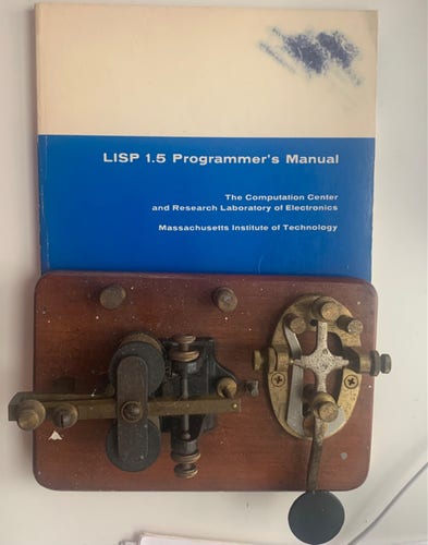 Morse code clicker on top of lisp 1.5 manual