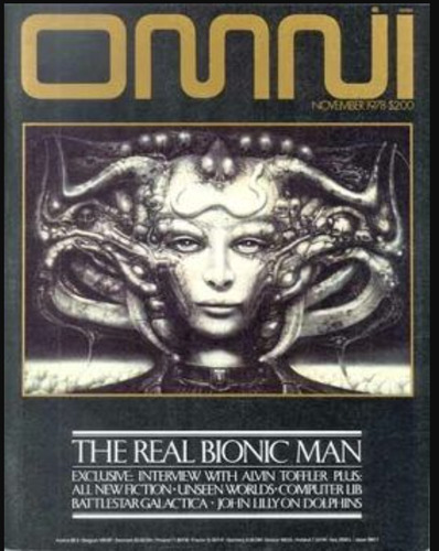 Cover of Omni Magazine November 1978 with feature on HR Giger. 