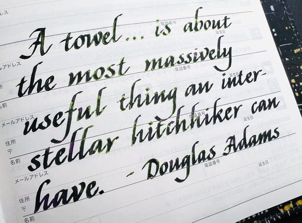 A towel… is about the most massively useful thing an interstellar hitchhiker can have. —Douglas Adams