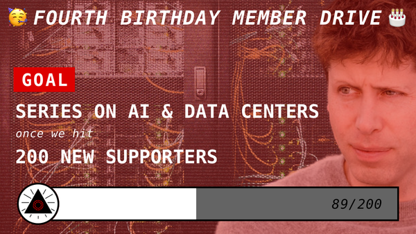 Fourth birthday member drive to make a series on AI and data centers