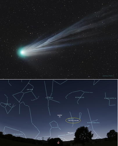 1. Pic of the comet
2. Sky map showing location of the comet