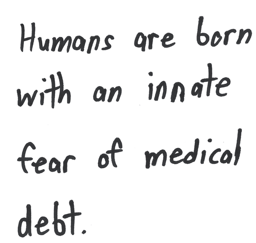 Humans are born with an innate fear of medical debt.