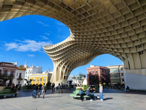 Central Seville view from under the mushrooms. 