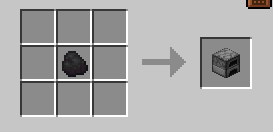 minecraft crafting table interface: 1 coal in the middle crafts to a furnace