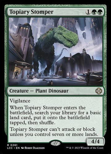 A Magic the Gathering card of “Topiary Stomper”