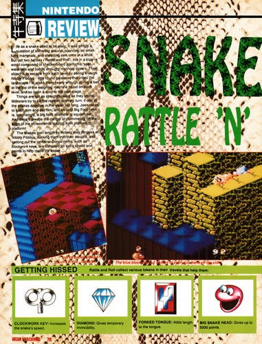 Review for Snake Rattle 'N' Roll on NES from Mean Machines 4 - January 1991 (UK)

score: 94%