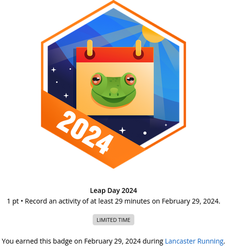 Garmin Leap Day 2024 badge