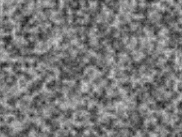Grayscale textured image that looks a bit like clouds from a distance. Generated with a value noise function.