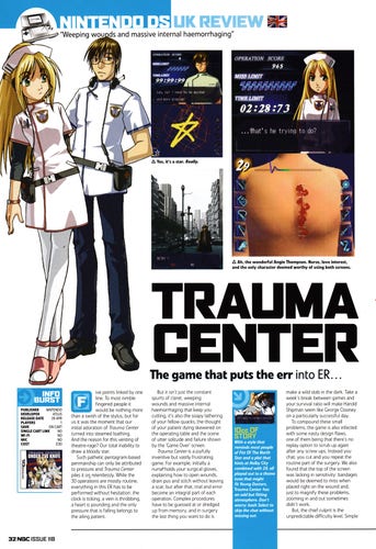 Review for Trauma Center Under the Knife on Nintendo DS from NGC Magazine 118 - April 2006 (UK)

score: 77%
