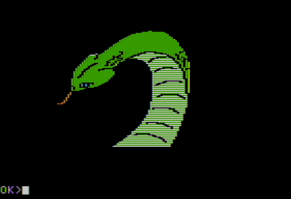 Apple II image of a snake