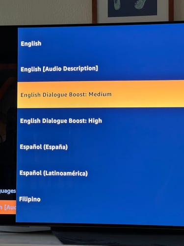 Audio-Einstellungen bei Amazon Prime (Fallout): Dialogue Boost Medium&High